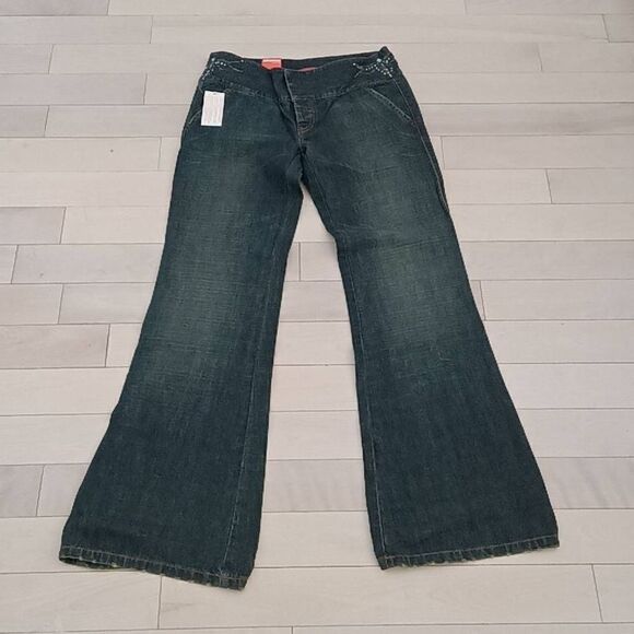 Choice Calvin Klein Women Extra Long 28 Wideleg Trouser Jeans Black Size 28 - Picture 1 of 10